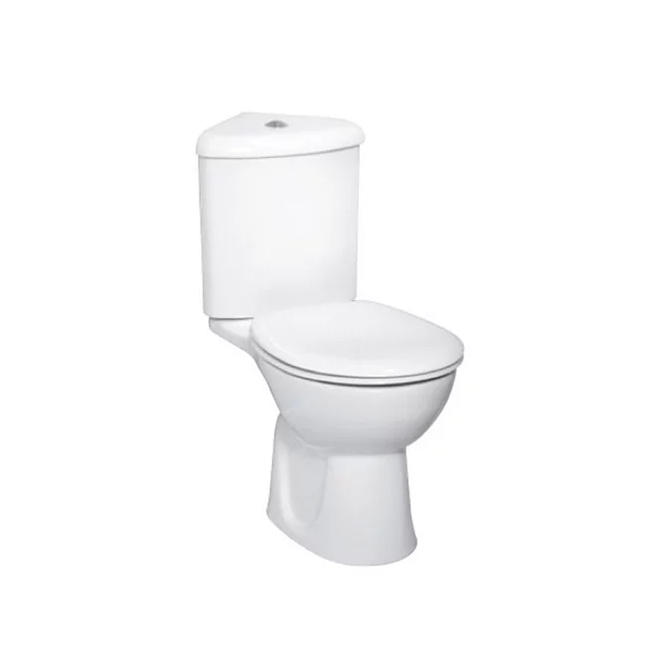 VitrA Arkitekt 9754B003-7201 - Toilettes à plancher angulaire avec drain anti-éclaboussures, microlift et douche