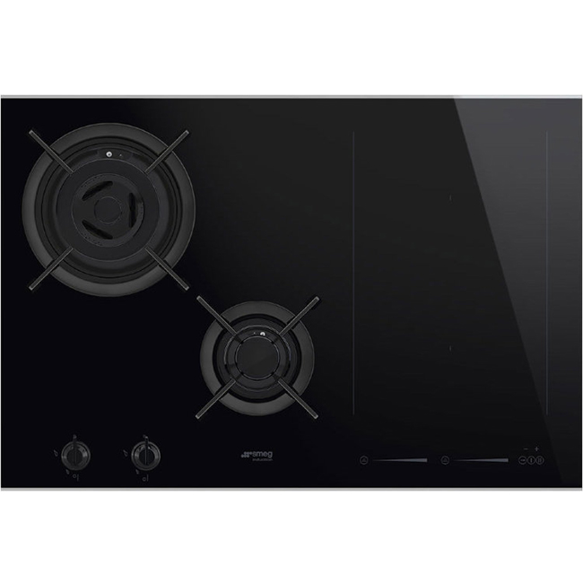 Smeg PM6721WLDX - panneau d'induction de gaz avec brûleurs puissants