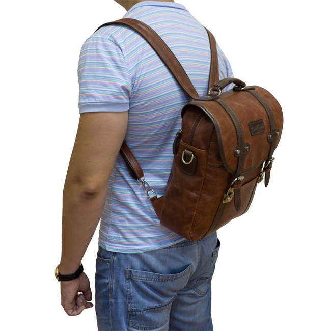 Cognac Carlo Gattini Tronto (3005-03): sac à dos de ville classique