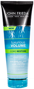 Le conditionneur de cœur luxueux John Frieda Lux Restore Core - un conditionneur gélifiant en apesanteur et un volume saisissant