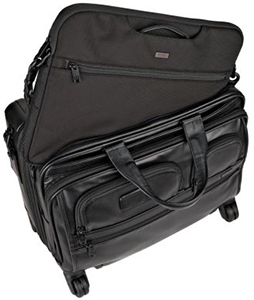 Tumi Alpha 2 Leather Deluxe Brief - Bureau mobile à quatre roues