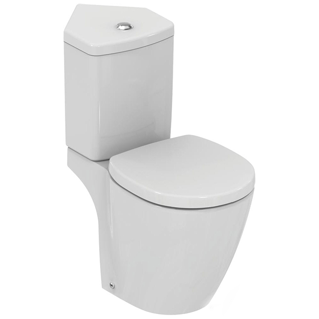 Ideal STANDARD Connect Space E119501 - Toilettes à plancher angulaire (Belgique) avec citerne combinée