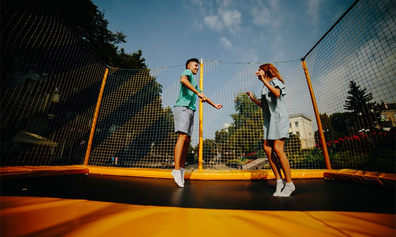 Le principe de fonctionnement et le trampoline de l'appareil