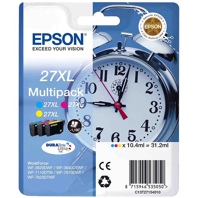 Epson 27XL (C13T27154020) - un jeu de trois couleurs pour l'impression grand format