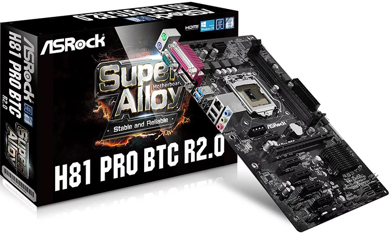 ASRock H81 PRO BTC R2.0 - immédiatement sur 6 cartes vidéo